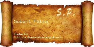 Subert Petra névjegykártya