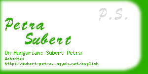 petra subert business card